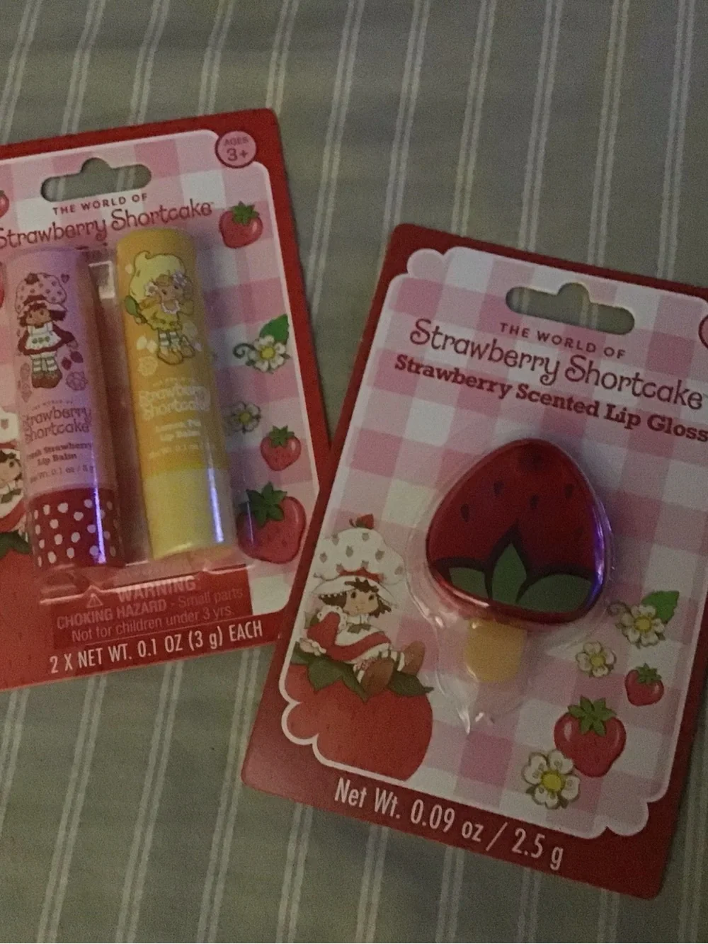 Strawberry shortcake lip gloss and lip balm set